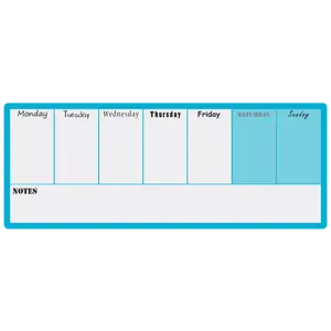 Nobo Mini Magnetic Whiteboard Weekly Planner 360x140mm