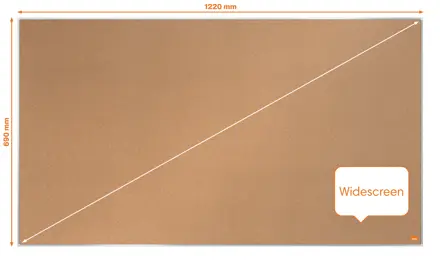 Tableau d'affichage Widescreen en liège Nobo Impression Pro 1220x690 mm