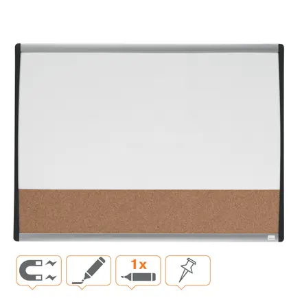 Kombi Whiteboard & Notiztafel 58,5 x 43 cm