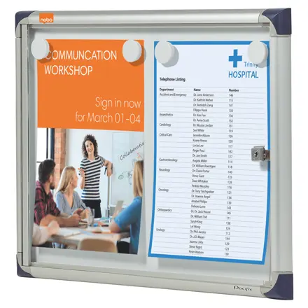 Nobo Extra Flat Magnetic Lockable Noticeboard 2XA4