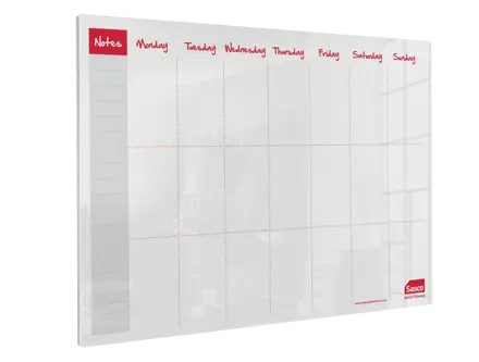 Sasco Semi Opaque Acrylic Mini Whiteboard Weekly Planner Desktop 600x450mm