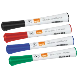 Nobo Glide Whiteboard Pens Fine Tip 4 Pack