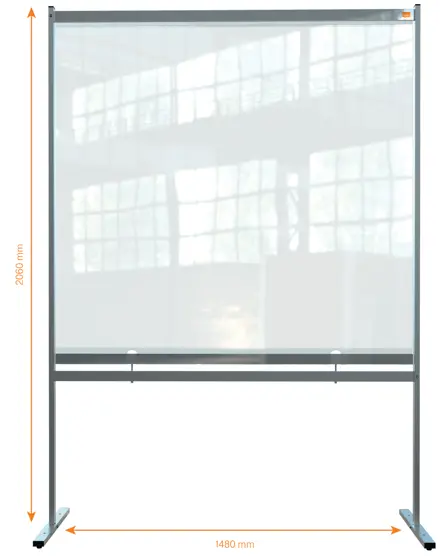 Nobo Premium Plus Stellwand aus durchsichtiger Folie, 1480x2060mm