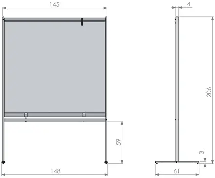 Nobo Premium Plus Stellwand aus durchsichtiger Folie, 1480x2060mm