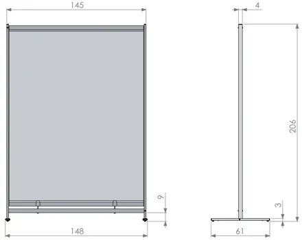 Nobo Premium Plus Stellwand aus durchsichtiger Folie, bodentief, 1480x2060mm