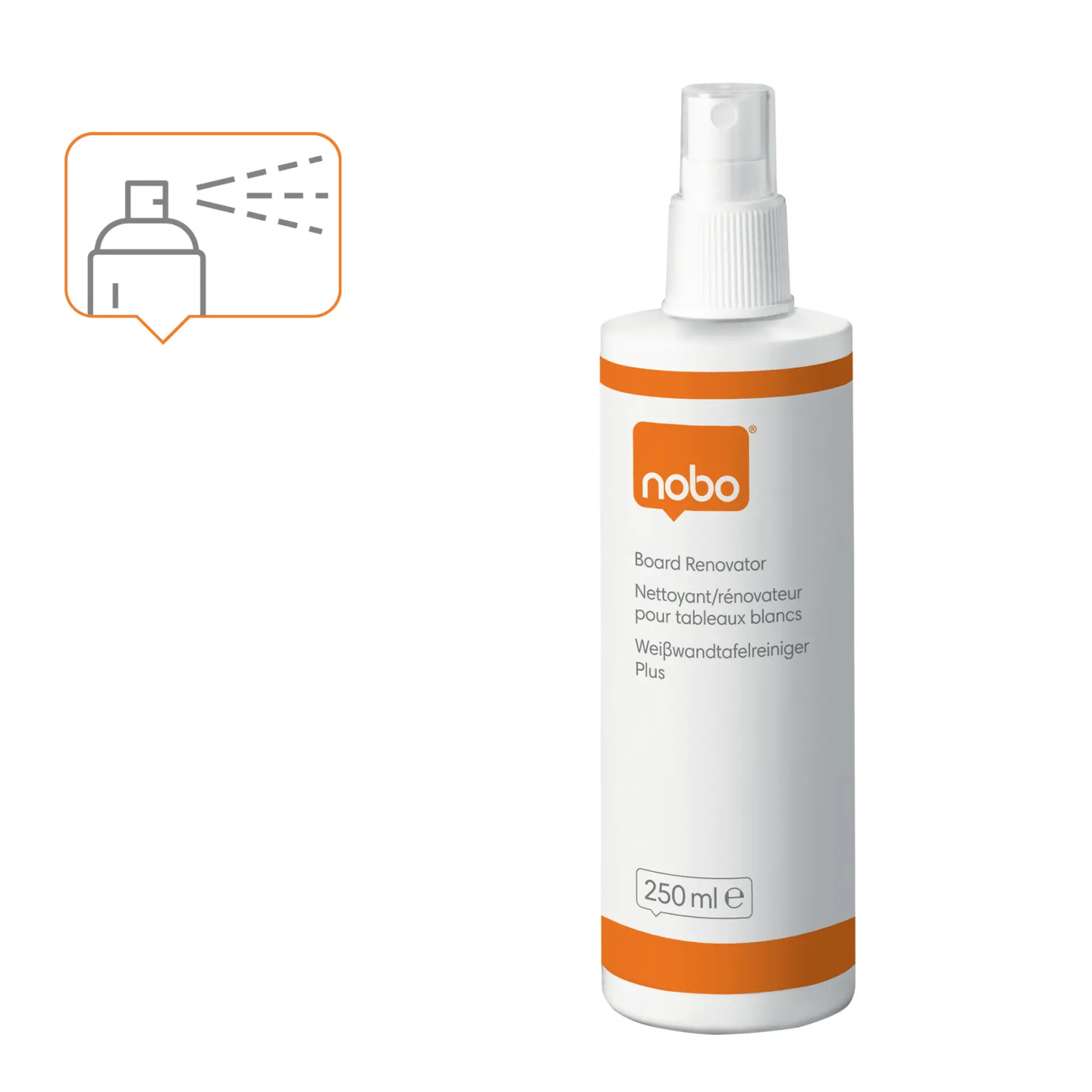 Nobo Whiteboard Cleaning Renovator Spray 250ml NOBO
