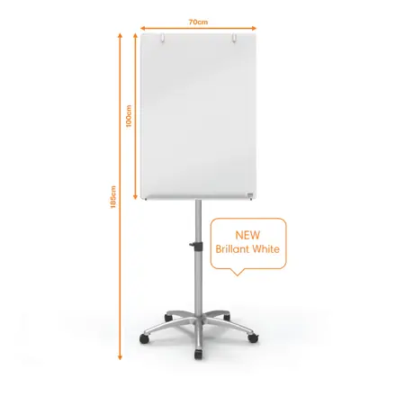 Flipchart Easel Nobo Glass Mobile Brilliant White