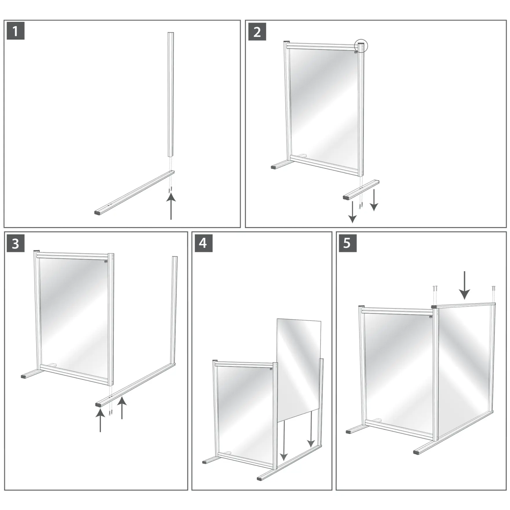 Nobo Premium Plus Clear Acrylic Protective Desk Divider Screen Modular System Extension