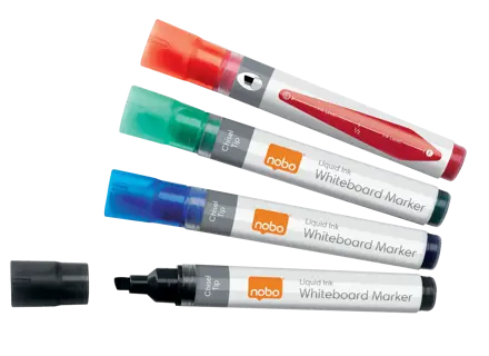 Marqueurs pour tableau blanc Liquid Ink pointe Biseautée Pack de 4