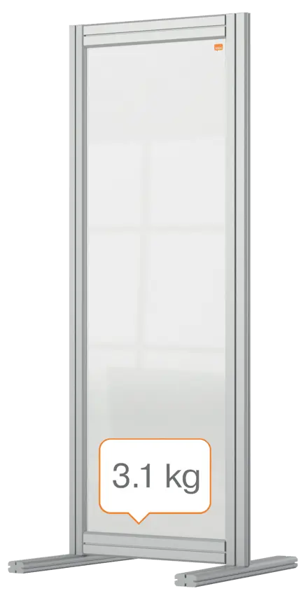 Nobo Premium Plus Clear Acrylic Protective Desk Divider Screen Modular System 400x1000mm