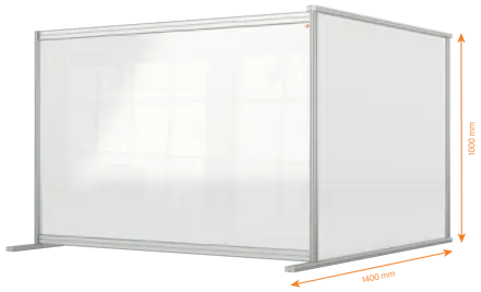 Nobo Premium Plus Clear Acrylic Protective Desk Divider Screen Modular System Extension 1400x1000mm