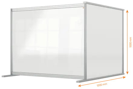 Nobo Premium Plus Clear Acrylic Protective Desk Divider Screen Modular System Extension 1200x1000mm