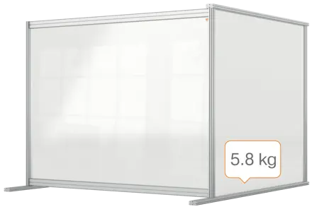 Nobo Premium Plus Clear Acrylic Protective Desk Divider Screen Modular System Extension 1200x1000mm