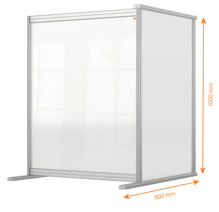 Nobo Premium Plus Clear Acrylic Protective Desk Divider Screen Modular System Extension 800x1000mm