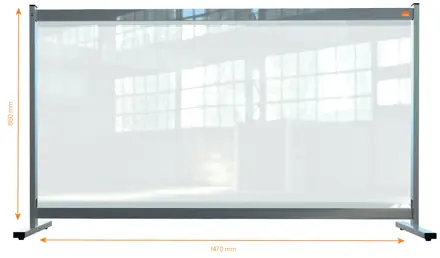 Nobo Premium Plus Clear PVC Protective Desk Divider Screen 1470x860mm