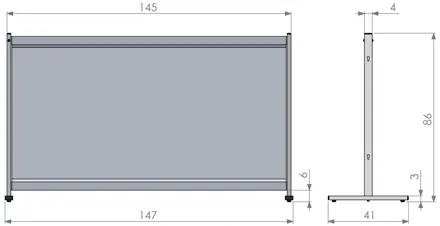 Nobo Premium Plus Clear PVC Protective Desk Divider Screen 1470x860mm