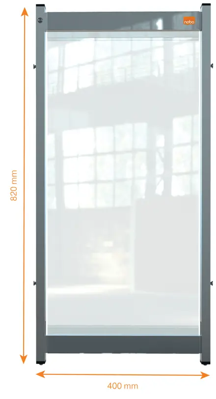 Nobo Premium Plus Clear PVC Modular Desk Divider Screen System 400x820mm