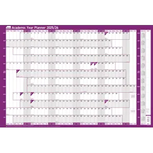 Sasco 2026 Compact Portrait Wall Planner Poster - 405x610mm Laminated, With Pen, Stickers & Mounting Pads