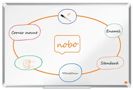 Nobo Premium Plus Whiteboard Emaille 60 x 90 cm