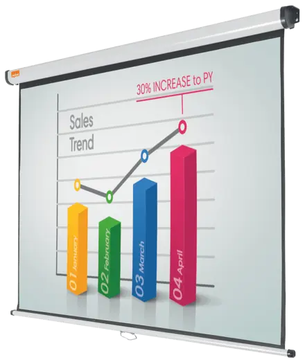 Screen Manuel for Wall Mounting, Nobo Format 4:3, Size 150x114 cm