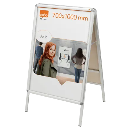 Chevalet porte-affiche clipsable Nobo, 700 x 1 000 mm