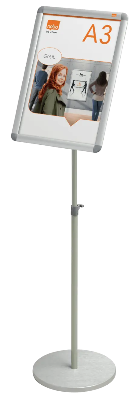 Nobo Premium Plus A3 skifteramme med klikramme på stativ og med fod