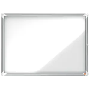 Nobo Premium Plus Schaukasten für den Außenbereich 8 × A4, weiße, magnetische Metall-Rückwand, Klapptür