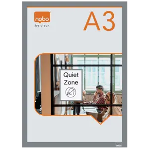 Samolepicí magnetický rám na plakáty Nobo, A3, stříbrný