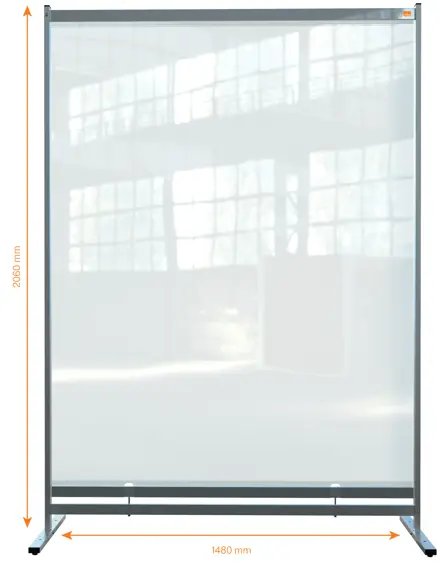 Nobo Premium Plus Stellwand aus durchsichtiger Folie, bodentief, 1480x2060mm