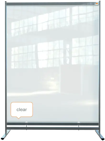 Nobo Premium Plus Stellwand aus durchsichtiger Folie, bodentief, 1480x2060mm