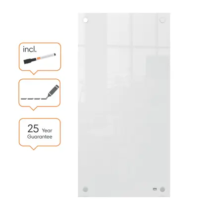 Nobo Schmales Glas Whiteboard 30 x 60 cm