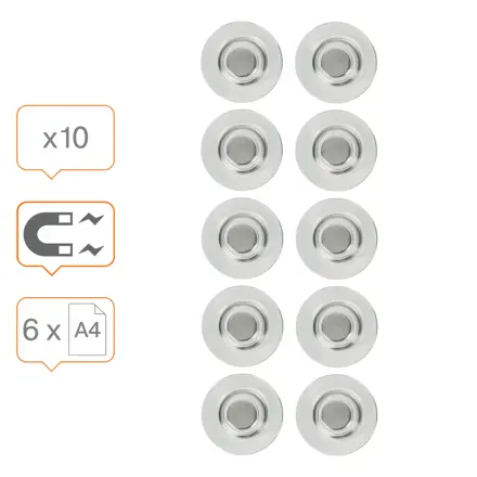 Aimants pour tableaux blancs Nobo Verre Extra Puissants 10 paquets de 32 mm