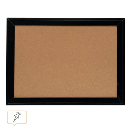 Nobo bacheca in sughero con cornice nera in legno