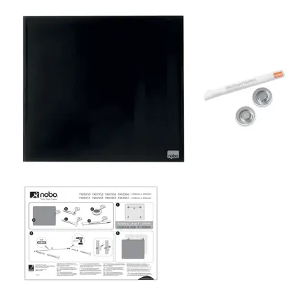 Whiteboard glastavle Nobo 450x450 mm (detail pakning)
