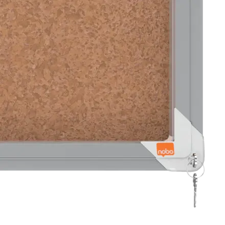 Nobo Premium Plus Schaukasten für den Innenbereich 18 x A4, Kork, Schiebetür