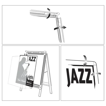 Chevalet porte-affiche clipsable Nobo, 700 x 1 000 mm