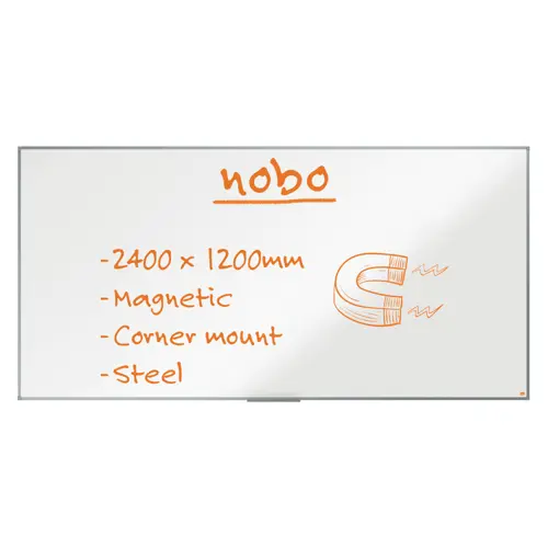 Nobo Essence Steel Magnetic Whiteboard 2400x1200mm | NOBO