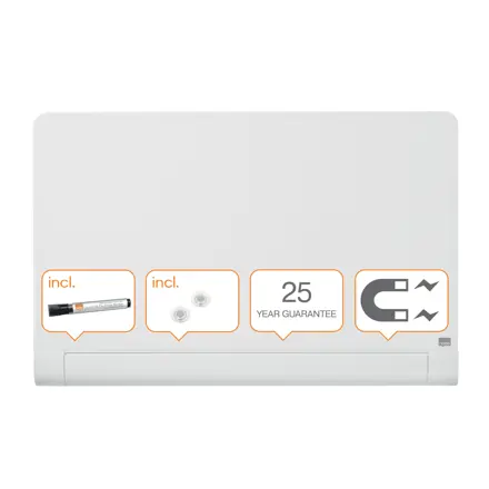 Nobo Widescreen 45" Glasbord met afgeronde hoeken briljant wit