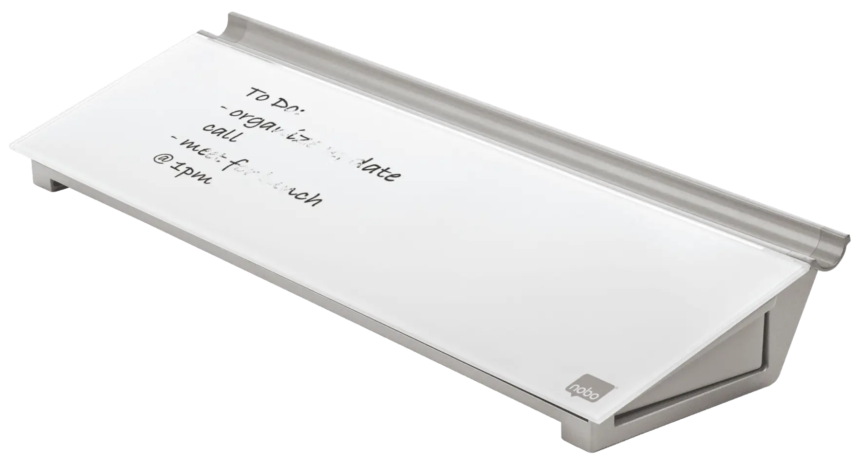 Nobo Flipover voor op Bureau, Droog Uitwisbaar Glazen Oppervlak, Draagbaar, Frameloos, 216 x 297 Millimeter, Inclusief Marker en Afneembare Documentklem, Helderwit, 1905173