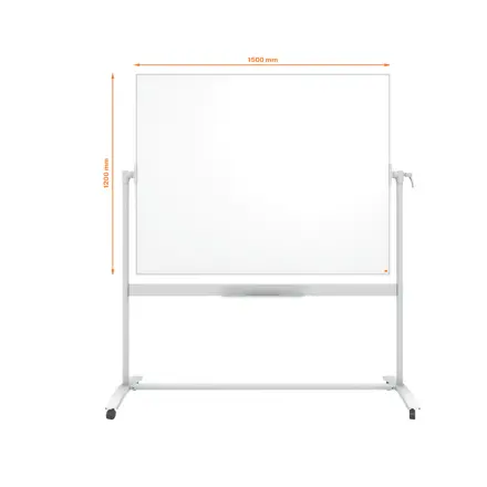 Tableau blanc pivotant mobile Nobo Classic émaillé, 1 500 x 1 200 mm