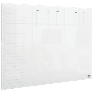 Calendrier blanc en acrylique transparent effaçable à sec, tableau