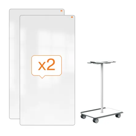 Système de tableaux blancs mobile Nobo Move & Meet 1800x900mm