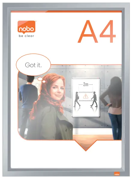 Nobo Impression Pro A4 skifteramme med aluminiums klikramme