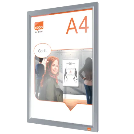 Nobo Impression Pro A4 skifteramme med aluminiums klikramme