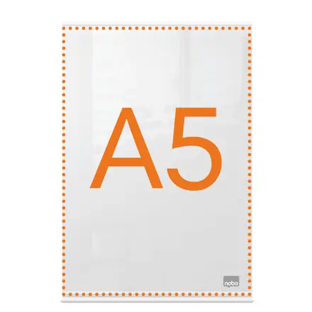 Porte affiche autoportant en acrylique transparent A5 Nobo Premium Plus