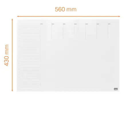 Tableau blanc Planning hebdomadaire en verre Nobo 430x560mm