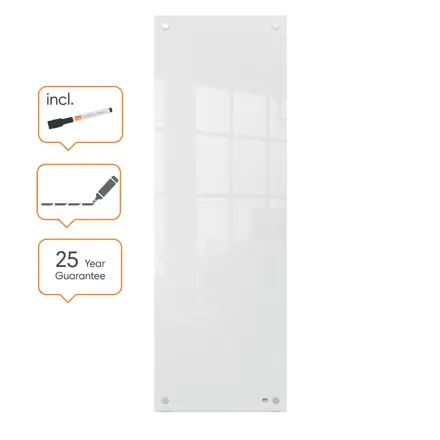 Nobo lille glas whiteboard panel 300x900mm