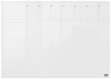 Mini tableau blanc agenda hebdomadaire Nobo A3 de bureau ou mural en acrylique transparent