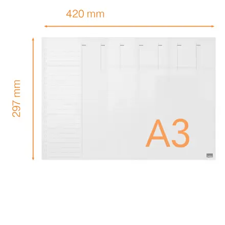 Mini tableau blanc agenda hebdomadaire Nobo A3 de bureau ou mural en acrylique transparent