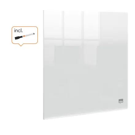 Mini tableau blanc de bureau ou mural Nobo en acrylique transparent 300x300mm